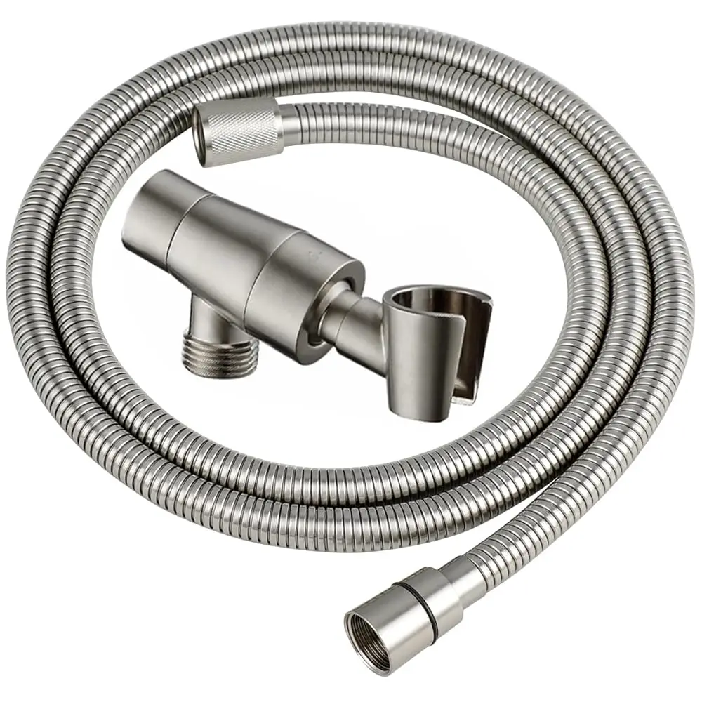 All Metal Shower Head Holder with Hose/Solid Brass Adjustable Arm Mount / 71 Inch Flexible Stainless Steel Hose/Wall Mount H
All Metal Shower Head Holder with Hose/Solid Brass Adjustable Arm Mount / 71 Inch Flexible Stainless Steel Hose/Wall Mount H