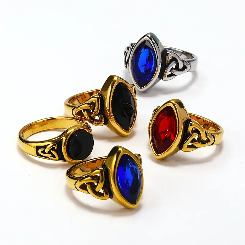 CHUANGCHENG Nordic Vintage Punk Celtic Knot Set with Gemstone Men's Rings Sizes 7-13
CHUANGCHENG Nordic Vintage Punk Celtic Knot Set with Gemstone Men's Rings Sizes 7-13