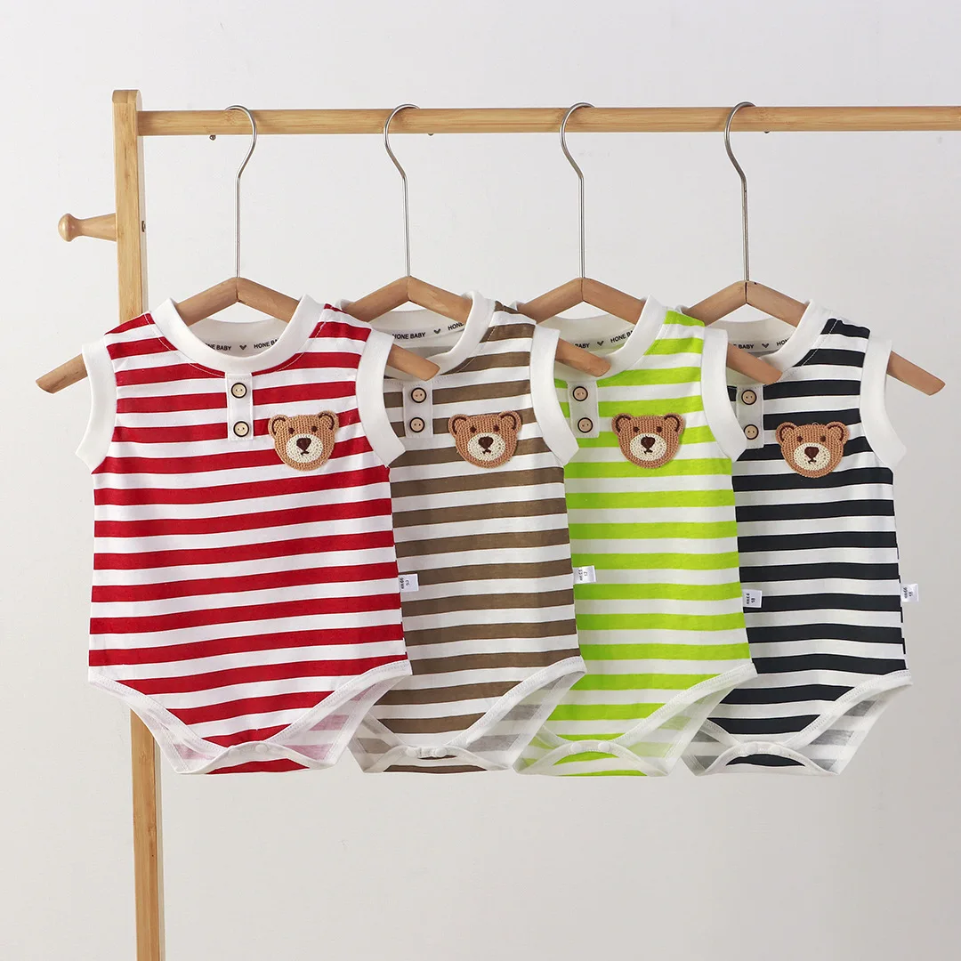 Summer Baby Striped Sleeveless Bodysuit Cotton Infant Baby Girls Boys One-piece Kids Newborn Clothes
Summer Baby Striped Sleeveless Bodysuit Cotton Infant Baby Girls Boys One-piece Kids Newborn Clothes