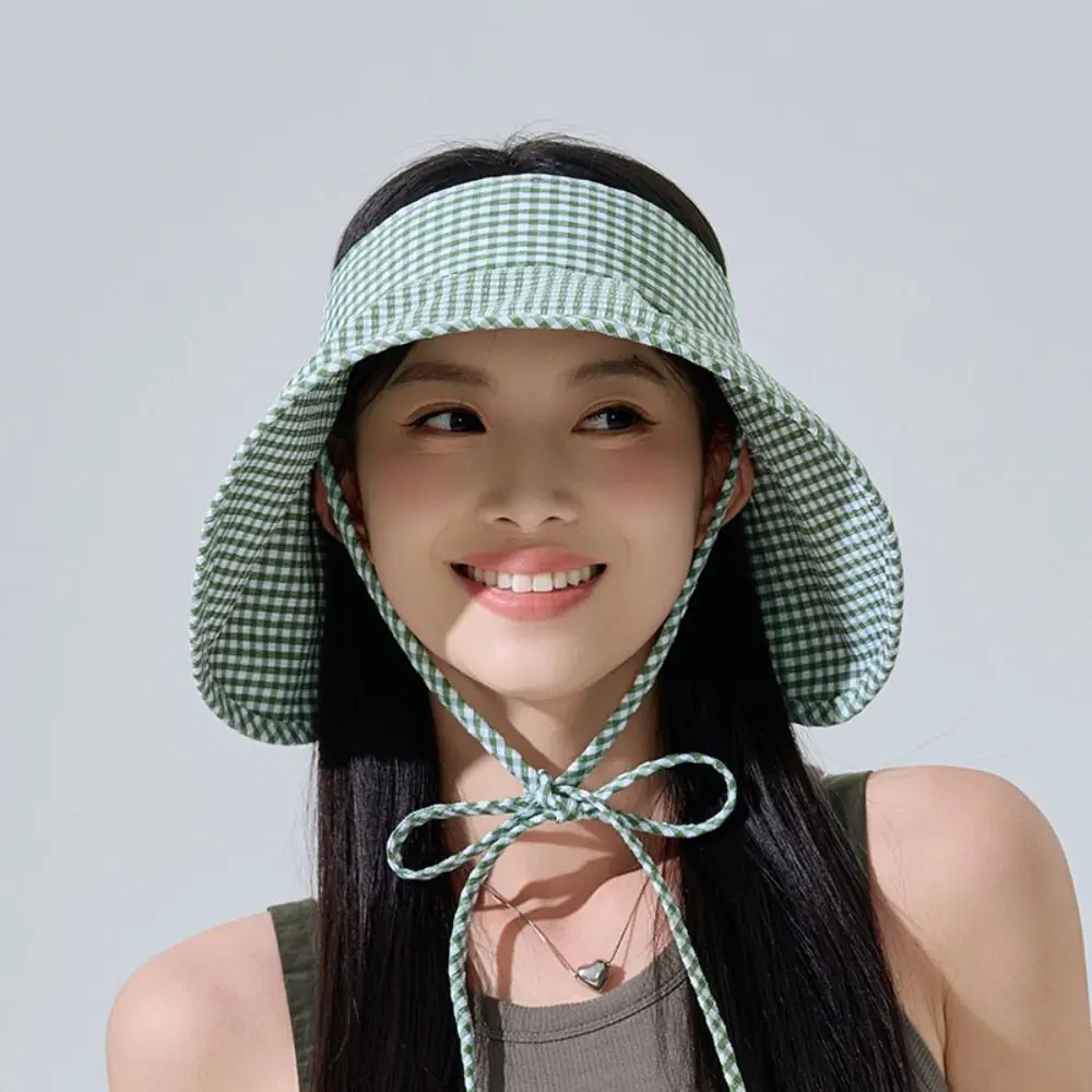 Summer Checkered Sun Hat UV Protection Wide Brim Empty Top Beach Hat Breathable Foldable Women Sun Shade Visors
Summer Checkered Sun Hat UV Protection Wide Brim Empty Top Beach Hat Breathable Foldable Women Sun Shade Visors