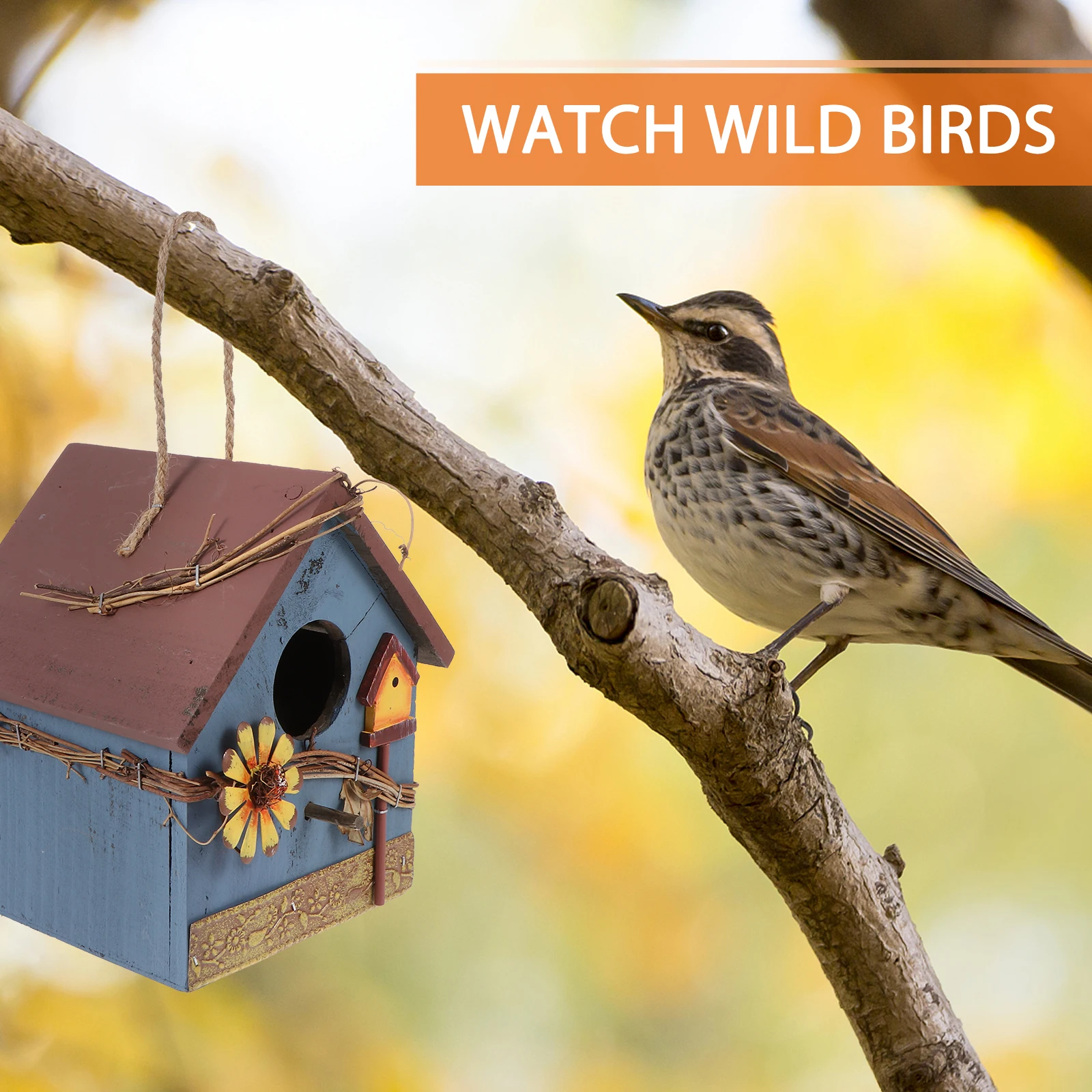 Wooden Bird's Nest Birdhouse Outdoor Hanging Houses for outside Feeder Decoration
Wooden Bird's Nest Birdhouse Outdoor Hanging Houses for outside Feeder Decoration