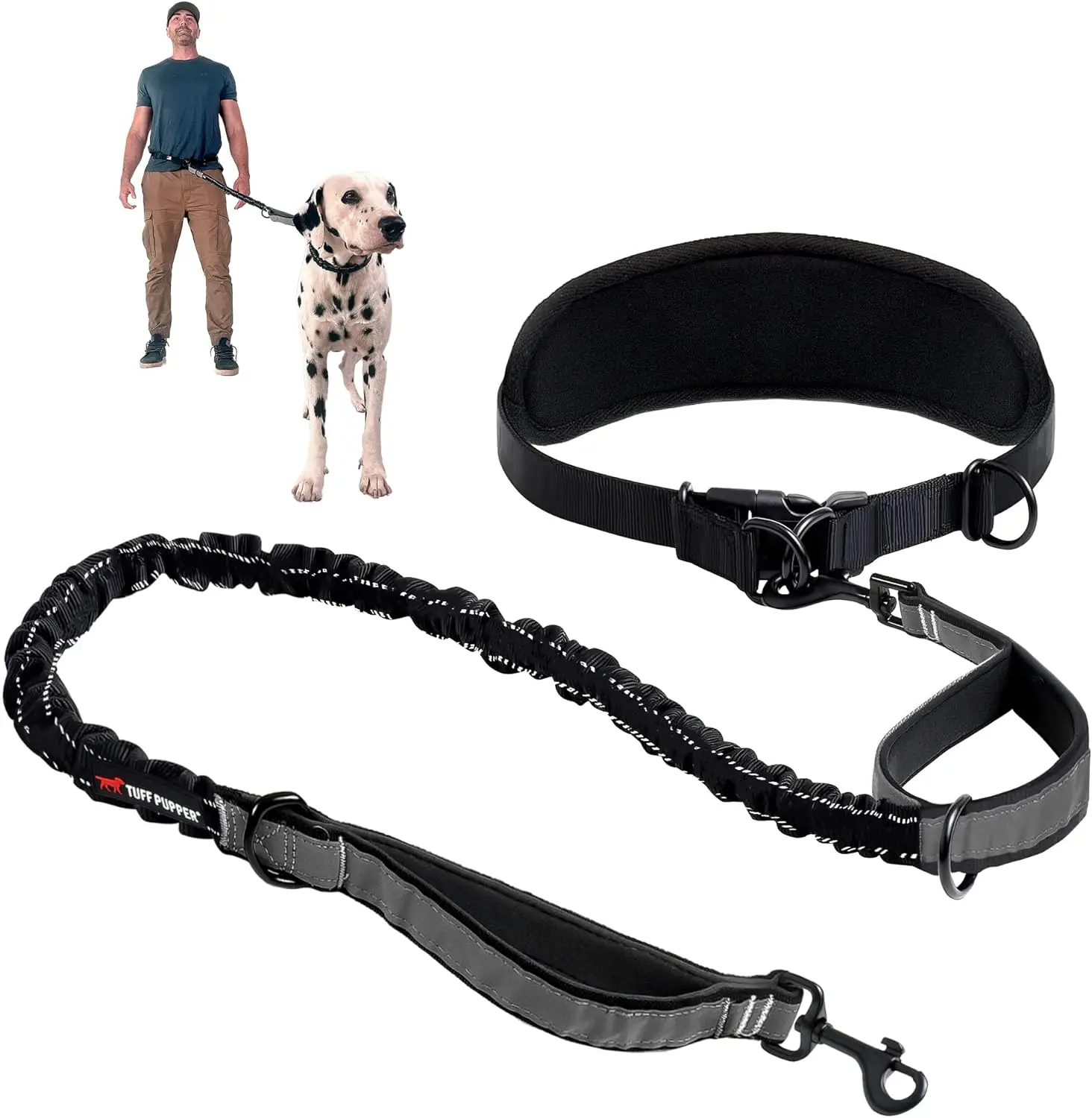 Tuff Pupper Heavy Duty Hands Free Dog Leash | One Large Dog Up to 125 lbs | Comfortable Shock Absorbing Bungee
Tuff Pupper Heavy Duty Hands Free Dog Leash | One Large Dog Up to 125 lbs | Comfortable Shock Absorbing Bungee