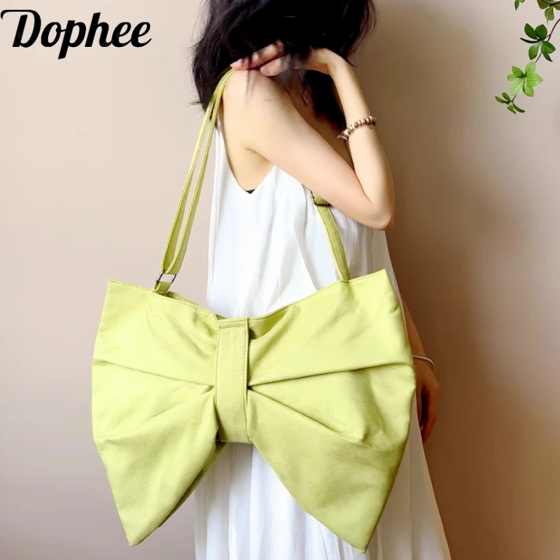 Dophee Original Personality Bow Tote Bag Large Capacity Messenger Bag Women One Shoulder Canvas Bags Elegant Students Handbags
Dophee Original Personality Bow Tote Bag Large Capacity Messenger Bag Women One Shoulder Canvas Bags Elegant Students Handbags
