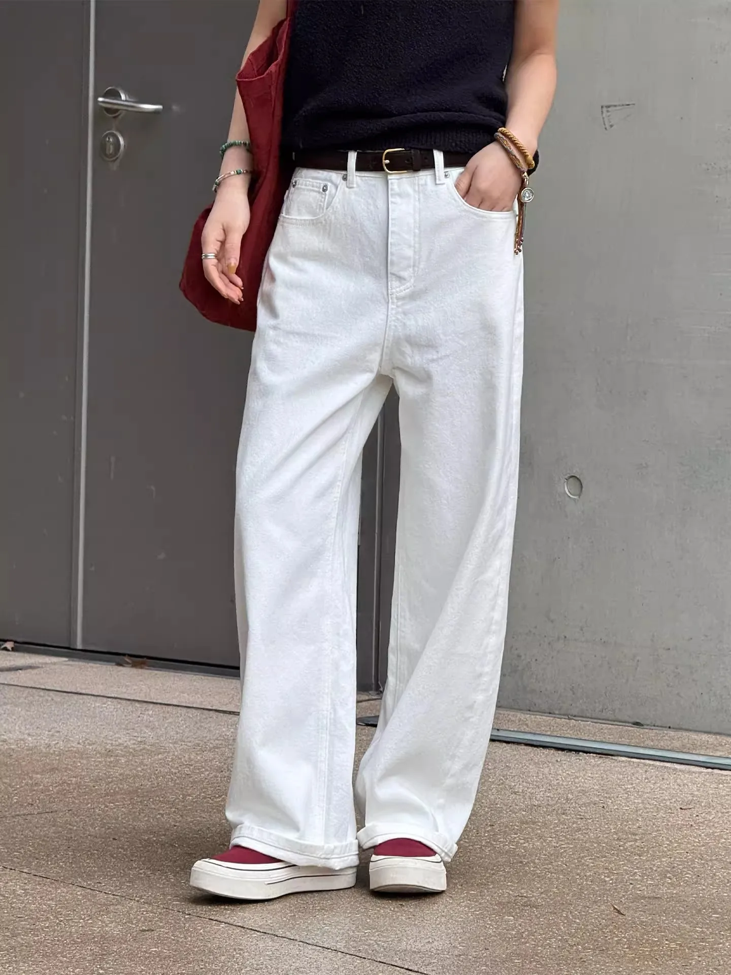 Pure Cotton Straight Leg Jeans Women's White Versatile Summer New Arrival Commute Friendly Casual Straight Cut Denim Pants
Pure Cotton Straight Leg Jeans Women's White Versatile Summer New Arrival Commute Friendly Casual Straight Cut Denim Pants