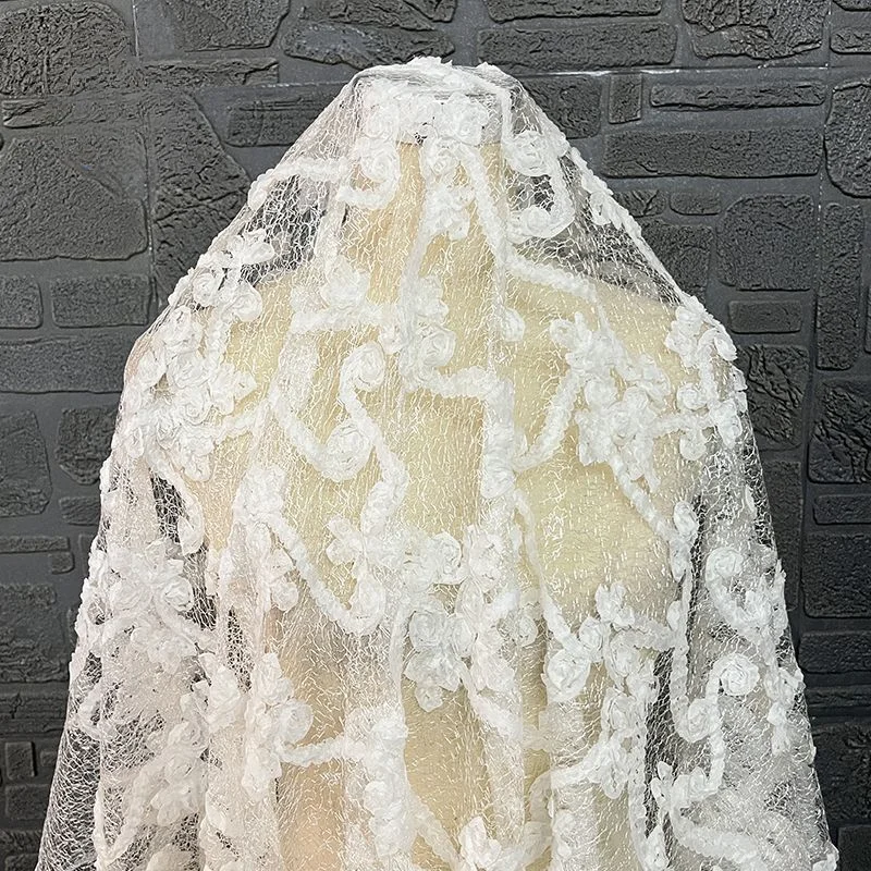 White Three-dimensional Jacquard Mesh Transparent Soft Fabric High-end Wedding Dress Dress Clothing Designer Fabric
White Three-dimensional Jacquard Mesh Transparent Soft Fabric High-end Wedding Dress Dress Clothing Designer Fabric