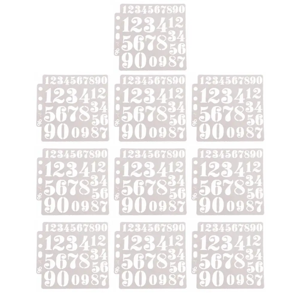10Pcs Drawing Stencil Number Design Art Templates Reusable Waterproof Plastic for DIY Scrapbooking Cake Coffee Decor Painting
10Pcs Drawing Stencil Number Design Art Templates Reusable Waterproof Plastic for DIY Scrapbooking Cake Coffee Decor Painting