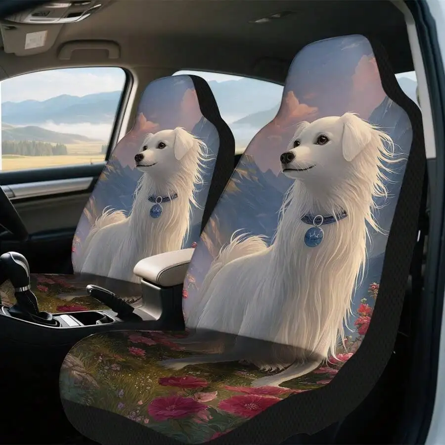 Car Seat Covers Front Set White Dog Flower Meadow Print Breathable All Season Machine Washable
Car Seat Covers Front Set White Dog Flower Meadow Print Breathable All Season Machine Washable