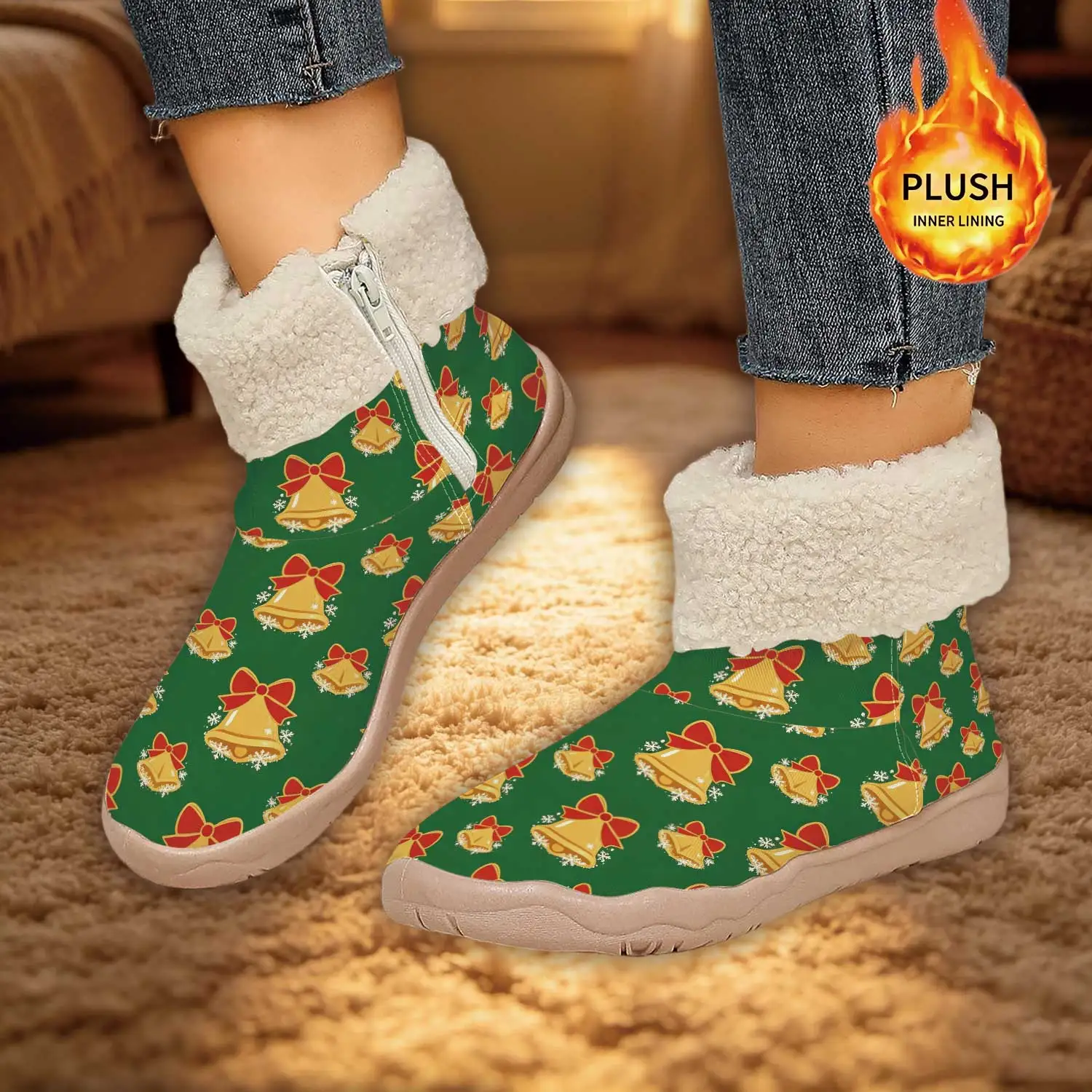 Dark Green Bow Bell Christmas Side Zip Warm Ankle Boots
Dark Green Bow Bell Christmas Side Zip Warm Ankle Boots