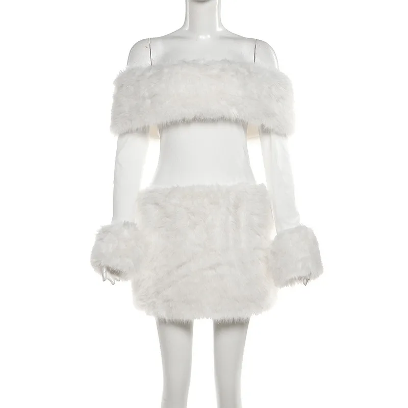 2025 Autumn Winter Knitted Fur Patchwork Off Shoulder Slim Elegant Dress Women Slash Neck Full Sleeve Backless Street Dresses
2025 Autumn Winter Knitted Fur Patchwork Off Shoulder Slim Elegant Dress Women Slash Neck Full Sleeve Backless Street Dresses