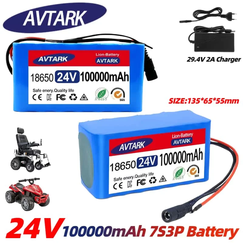 24V 100Ah 7s3p 18650 battery lithium battery 24v ✅Electric Bicycle Moped electric Lithium ion Battery pack + 2A Charger
24V 100Ah 7s3p 18650 battery lithium battery 24v ✅Electric Bicycle Moped electric Lithium ion Battery pack + 2A Charger
