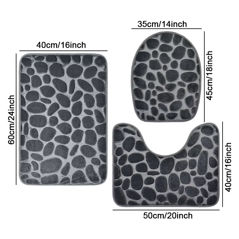 1 Set of Solid Color Simple Bathroom Water-absorbing and Non-slip Floor Mat Stone Pattern, Comfortable and Soft, Three-piece Set
1 Set of Solid Color Simple Bathroom Water-absorbing and Non-slip Floor Mat Stone Pattern, Comfortable and Soft, Three-piece Set