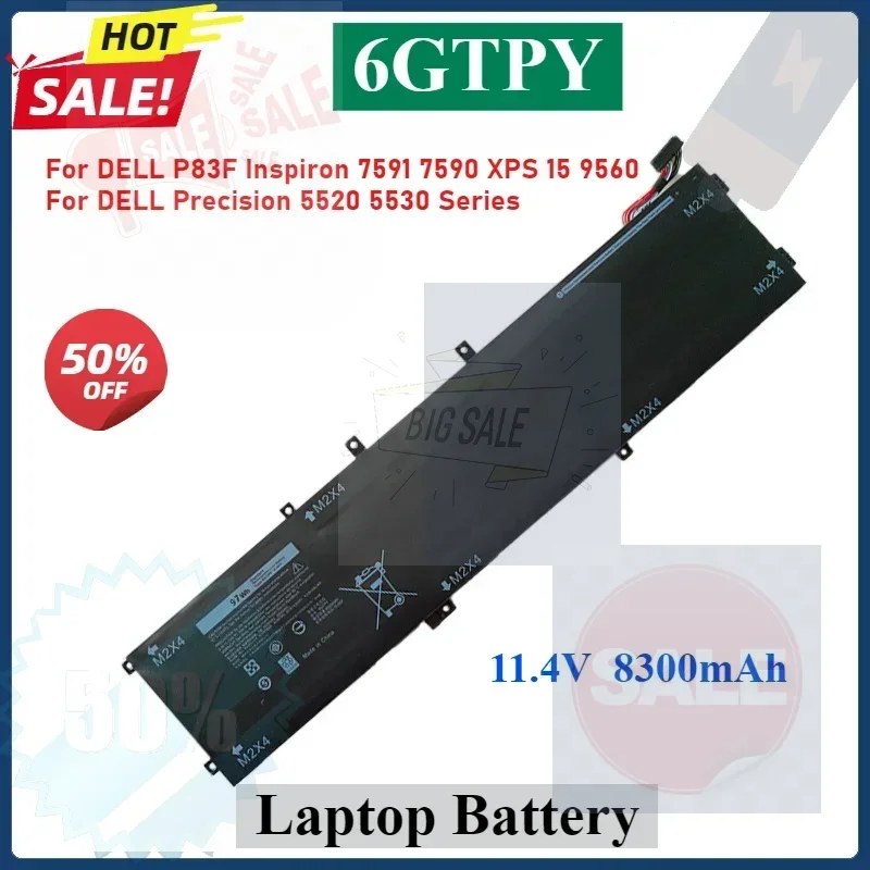 6GTPY RRCGW H5H20 Laptop Battery For DELL P83F Inspiron 7591 7590 XPS 15 9560 Precision 5520 5530 Series Notebook Batteries
6GTPY RRCGW H5H20 Laptop Battery For DELL P83F Inspiron 7591 7590 XPS 15 9560 Precision 5520 5530 Series Notebook Batteries