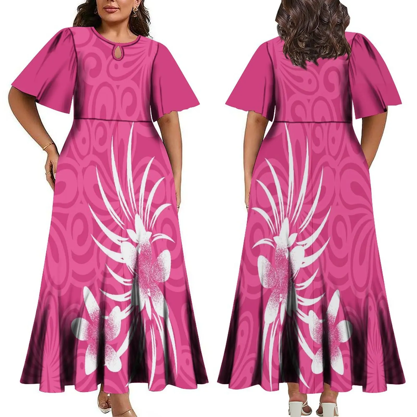 Summer Short Sleeve Women's Dress Polynesian Women's Customized Long Dress Casual Style Dress Hawaii
Summer Short Sleeve Women's Dress Polynesian Women's Customized Long Dress Casual Style Dress Hawaii