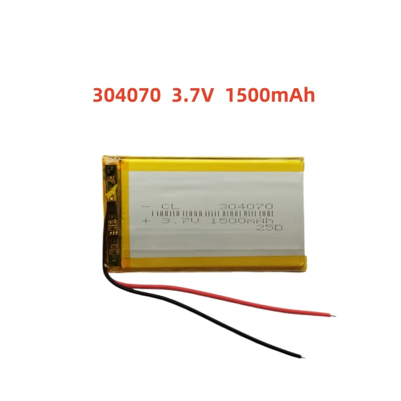 3.7V 1500mAh Li-Polymer Replacement Li Lipo Battery 304070 JST 2Pin 1.0/1.25/1.5/2.0/2.54mm Connector For GPS Camera LED
3.7V 1500mAh Li-Polymer Replacement Li Lipo Battery 304070 JST 2Pin 1.0/1.25/1.5/2.0/2.54mm Connector For GPS Camera LED