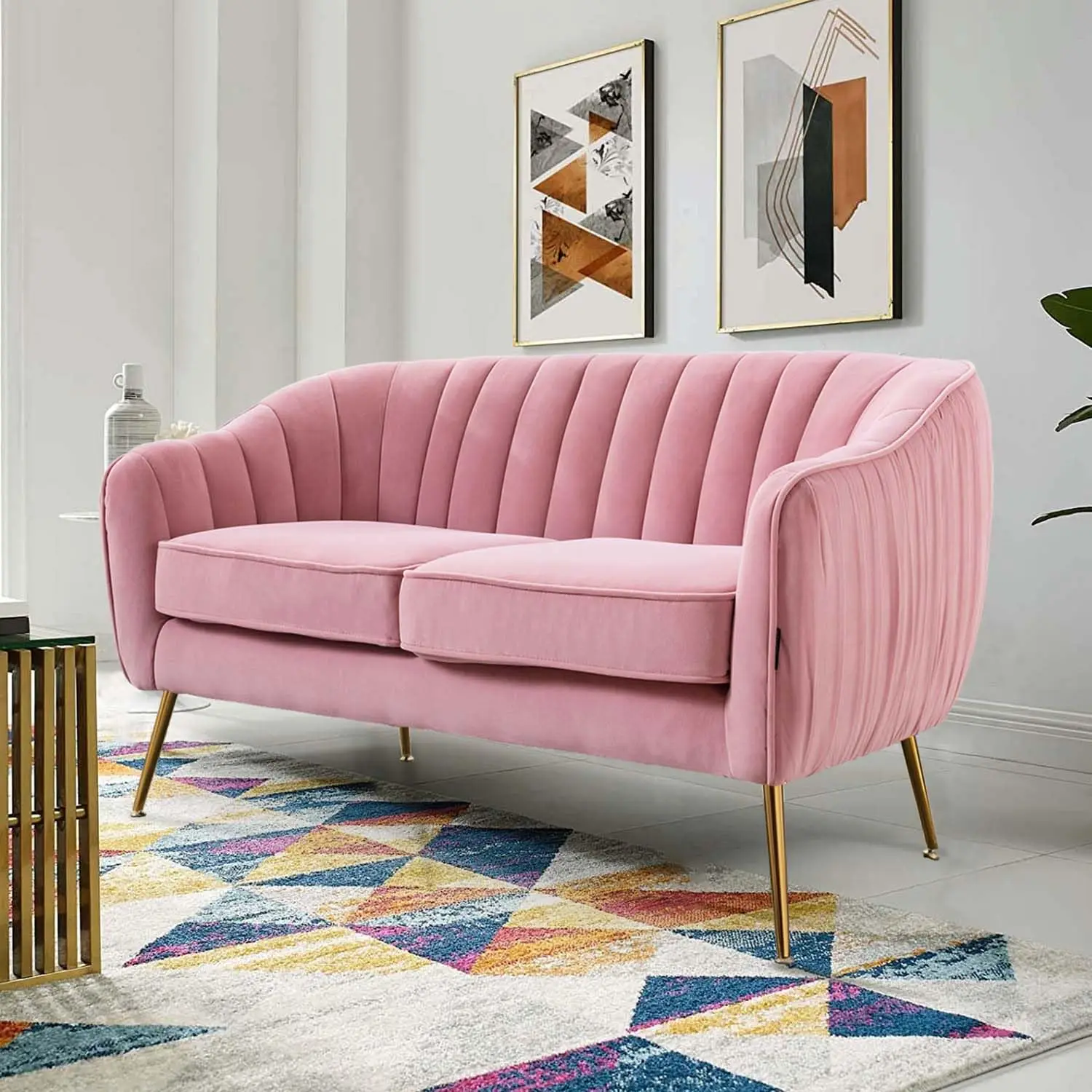 2-Seater Velvet Loveseat Modern Upholstered Compact Small Space Living Room Bedroom Furniture Blush Pink, Customized
2-Seater Velvet Loveseat Modern Upholstered Compact Small Space Living Room Bedroom Furniture Blush Pink, Customized