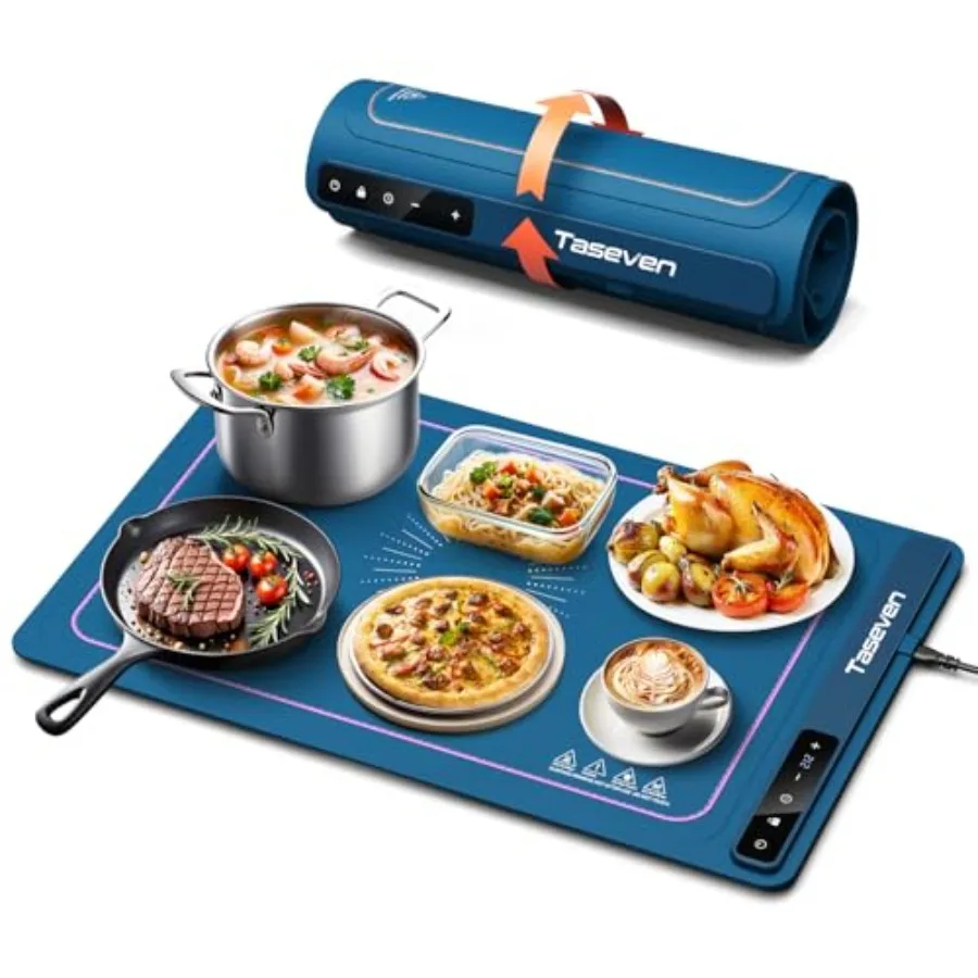 Food Warming Mat Silicone Heating Tray with 7 Temperature Settings Quick Full Surface Heating Pad Thermochromic Line Lock Elect
Food Warming Mat Silicone Heating Tray with 7 Temperature Settings Quick Full Surface Heating Pad Thermochromic Line Lock Elect