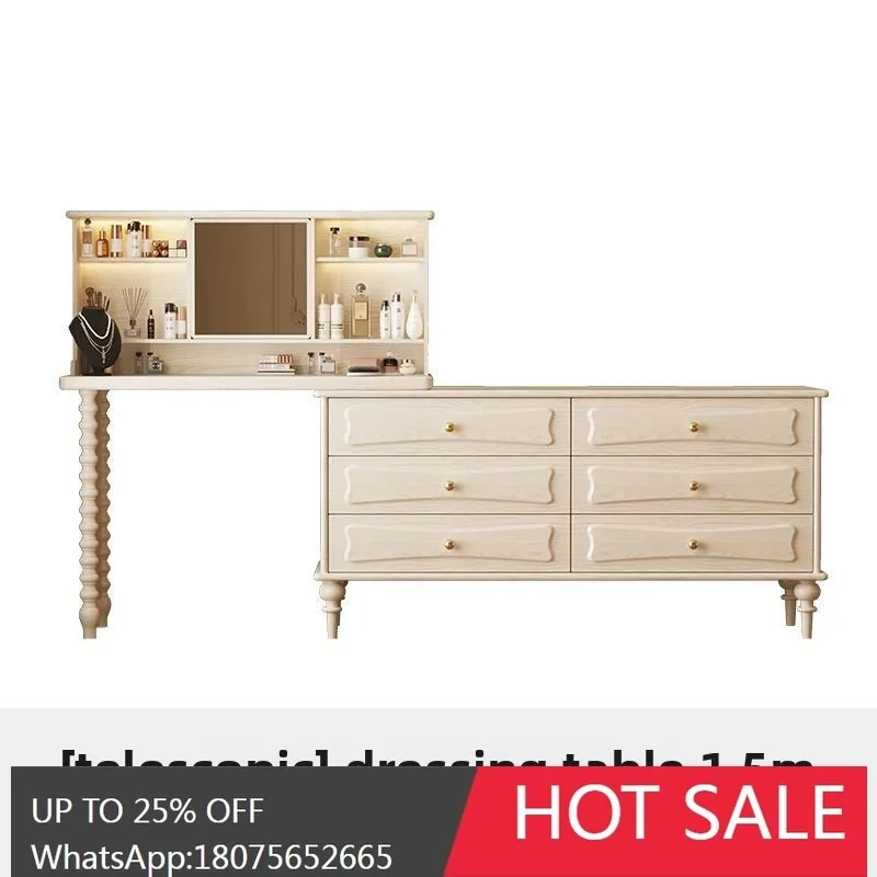 MJY Solid Wood Chest of Drawers for Bedroom White Dressing Table Telescopic Storage Makeup Table
MJY Solid Wood Chest of Drawers for Bedroom White Dressing Table Telescopic Storage Makeup Table