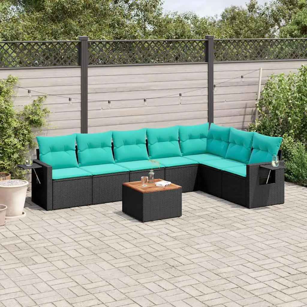 8 Piece Outdoor Patio Sofa Set with Cushions Black Rattan Furniture Garden Seating
8 Piece Outdoor Patio Sofa Set with Cushions Black Rattan Furniture Garden Seating
