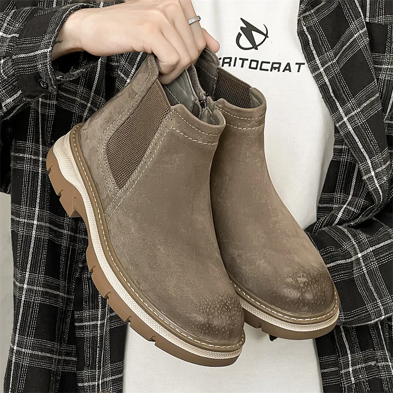 Handmade New High Quality Men Ankle Boots Real Leather Shoes Dress Tooling Boots Vintage British Outdoor Chelsea Boots
Handmade New High Quality Men Ankle Boots Real Leather Shoes Dress Tooling Boots Vintage British Outdoor Chelsea Boots