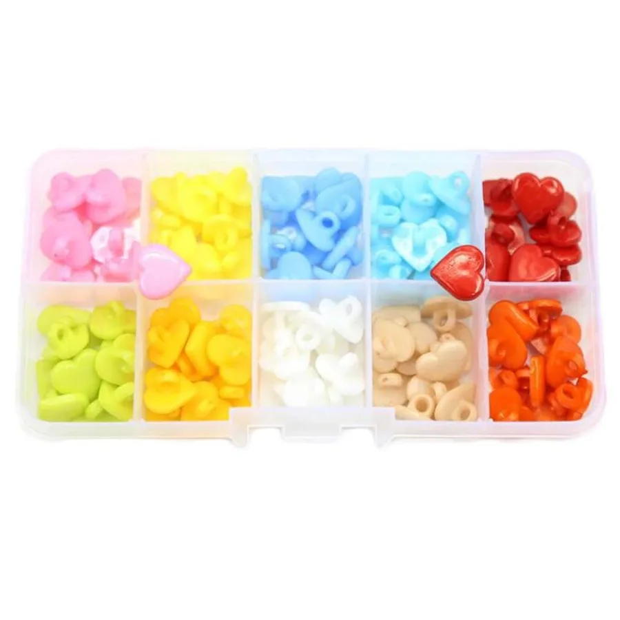 100 Pcs Multicolor Heart Shape Plastic Buttons DIY Sewing Buttons Art Making Kit
100 Pcs Multicolor Heart Shape Plastic Buttons DIY Sewing Buttons Art Making Kit