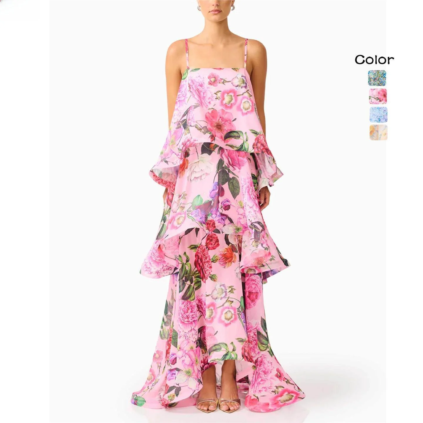 Elegant Multi-Layered Long Strapless Dress Sweet Floral Print European Style Casual Midi Dress for Middle-Aged Women
Elegant Multi-Layered Long Strapless Dress Sweet Floral Print European Style Casual Midi Dress for Middle-Aged Women
