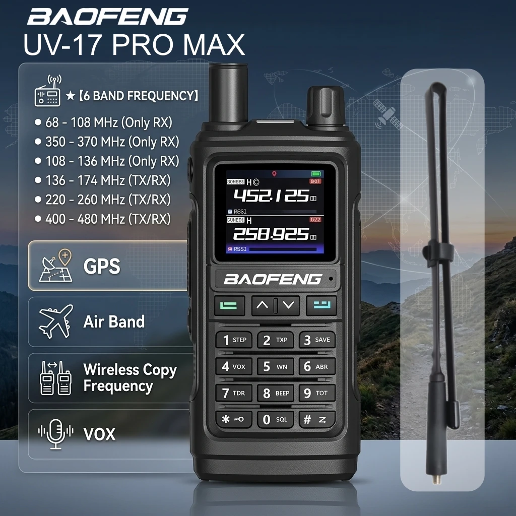 Baofeng Uv-17 Gps/Aprs Wireless Copy Frequency Multi Band Long Range Walkie Talkies Type-C Charger Wireless Set Camping
Baofeng Uv-17 Gps/Aprs Wireless Copy Frequency Multi Band Long Range Walkie Talkies Type-C Charger Wireless Set Camping