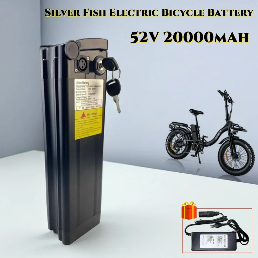 Silver Fish 52V E-Bike Battery Li-ion 20Ah For Electric Folding Bicycle 250W-1500W With BMS+ 58.8V Charger
Silver Fish 52V E-Bike Battery Li-ion 20Ah For Electric Folding Bicycle 250W-1500W With BMS+ 58.8V Charger