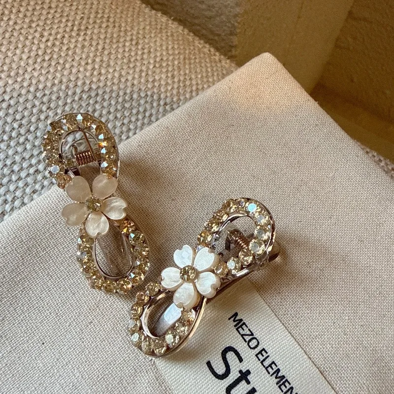 4.5cm Premium champagne color Sparkling Rhinestone Flower Duckbill Hair Clip, vintage Elegant Crystal Hair Barrette for Women
4.5cm Premium champagne color Sparkling Rhinestone Flower Duckbill Hair Clip, vintage Elegant Crystal Hair Barrette for Women