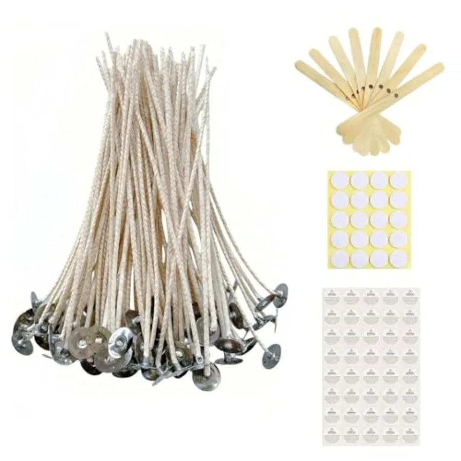 100 pcs 6" ECO Candle Wicks for Candle Making Coated with Natural Soy Wax, Low Smoke Cotton Threads Woven with Paper with 20 pc
100 pcs 6" ECO Candle Wicks for Candle Making Coated with Natural Soy Wax, Low Smoke Cotton Threads Woven with Paper with 20 pc