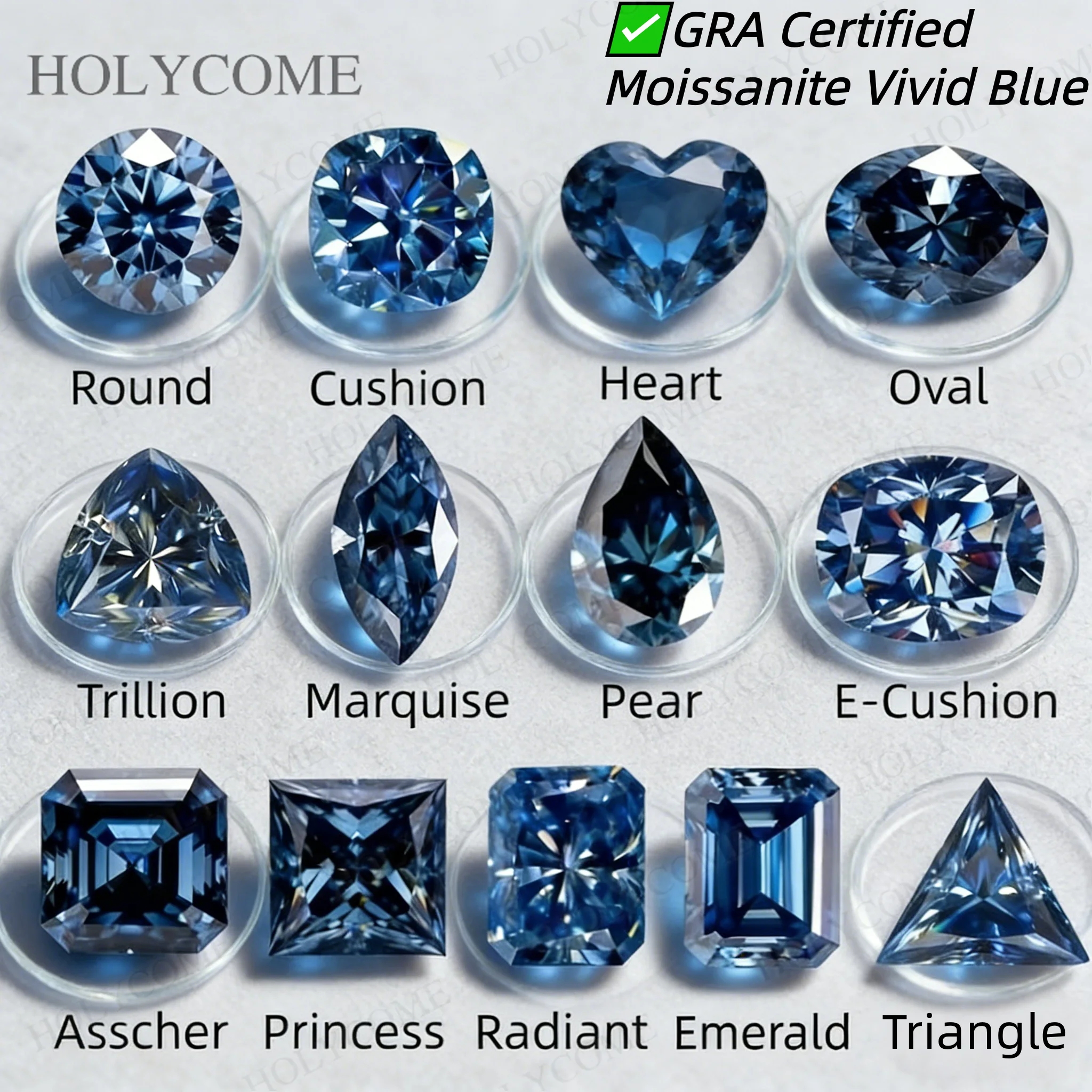 GRA Certified Moissanite Gemstone Loose Stone Beads Multi-Shapes Vivid Blue VVS1 Clarity For Jewelry Ring Pendant Earring Design
GRA Certified Moissanite Gemstone Loose Stone Beads Multi-Shapes Vivid Blue VVS1 Clarity For Jewelry Ring Pendant Earring Design