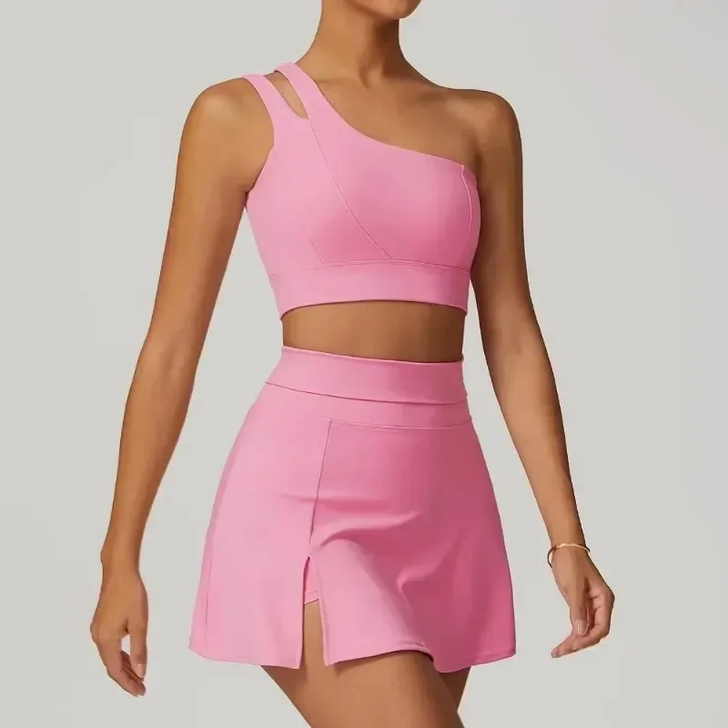Yoga Skirt Set Women Workout Sport Gym Wear Suit High Wais Fitness Crop Top Female Tennis Sportswear One Shoulder Sports Bra
Yoga Skirt Set Women Workout Sport Gym Wear Suit High Wais Fitness Crop Top Female Tennis Sportswear One Shoulder Sports Bra