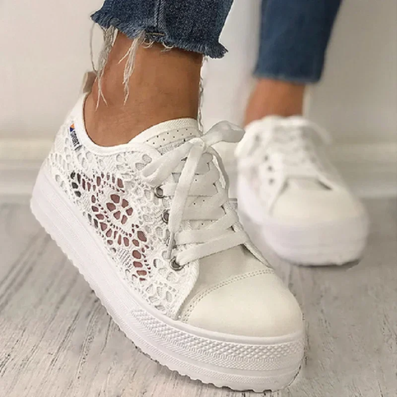 Women Shoes 2025 Fashion Summer Casual White Shoes Cutouts Lace Canvas Hollow Breathable Platform Flat Shoes Woman Sneakers
Women Shoes 2025 Fashion Summer Casual White Shoes Cutouts Lace Canvas Hollow Breathable Platform Flat Shoes Woman Sneakers