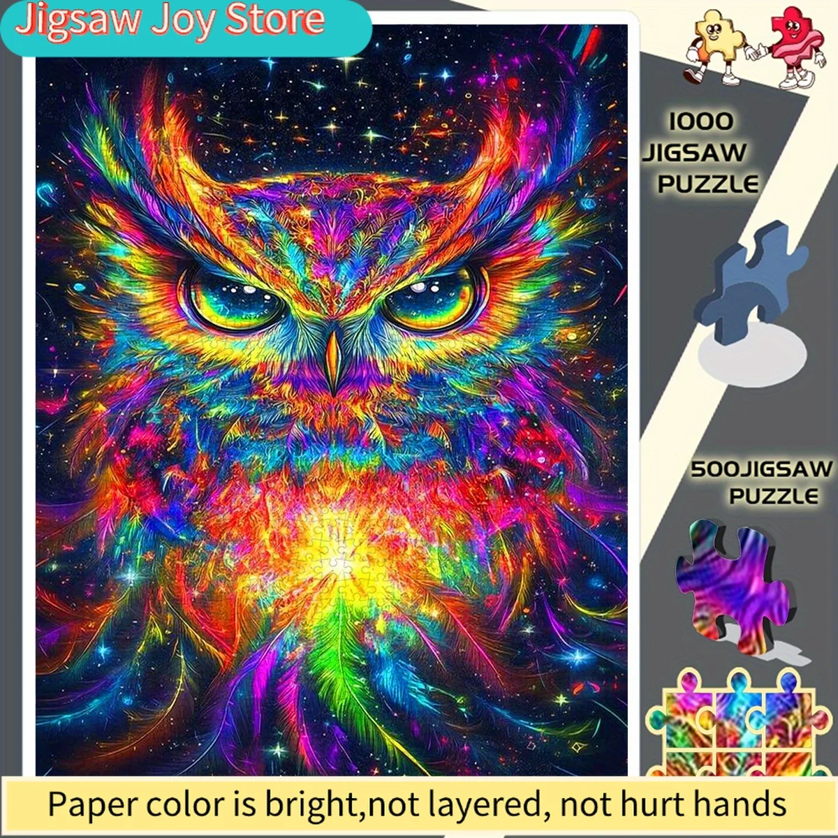 Сложная головоломка-пазл на 500 или 1000 элементов - Неоновая светящаяся в темноте сова с неоновыми глазами, яркая разноцветная космическая ночь
Сложная головоломка-пазл на 500 или 1000 элементов - Неоновая светящаяся в темноте сова с неоновыми глазами, яркая разноцветная космическая ночь