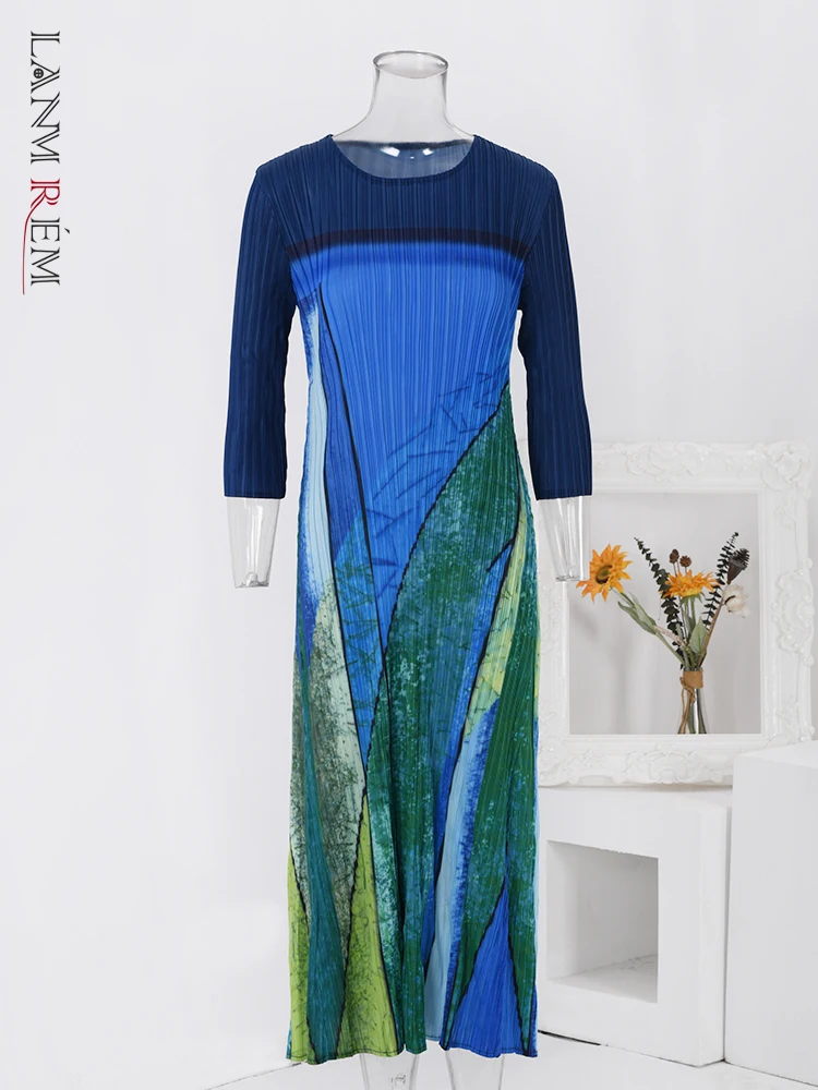 LANMREM Contrast Color Print Pleated Dress Women Round Neck Long Sleeves Maxi Dresses Fashion 2024 Spring New Clothing 2Ra2282
LANMREM Contrast Color Print Pleated Dress Women Round Neck Long Sleeves Maxi Dresses Fashion 2024 Spring New Clothing 2Ra2282