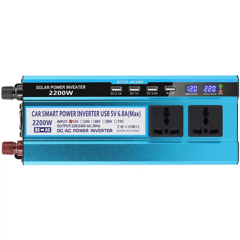 Automobile Plug-in 2200W Inverter DC 12V 24V to 110V 220V 2200 Automobile Inverter
Automobile Plug-in 2200W Inverter DC 12V 24V to 110V 220V 2200 Automobile Inverter