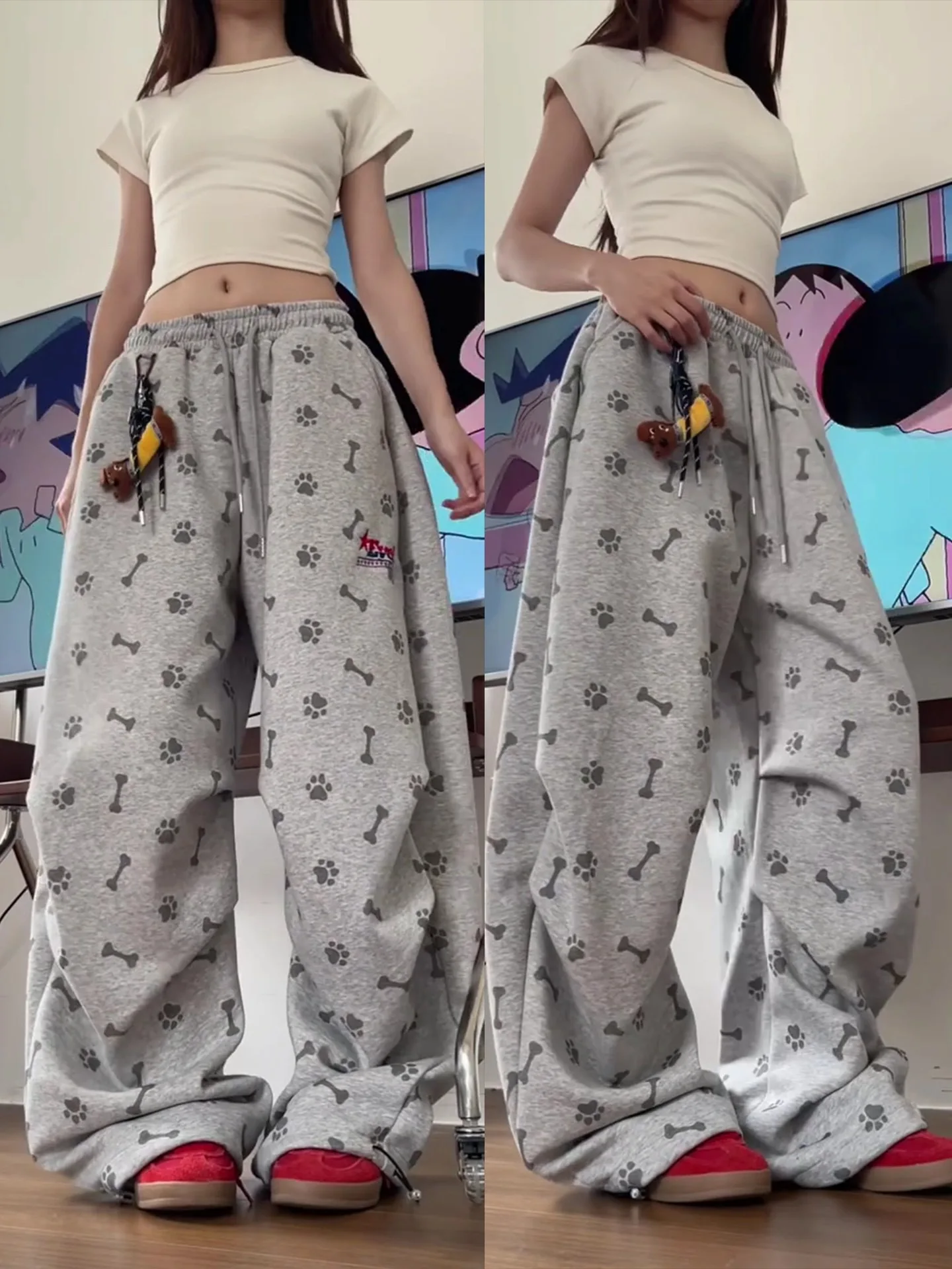 American Design ey Print Loose Fit Women's Sweatpants Casual Comfortable Fce Lined Pants Spring Autumn Winter
American Design ey Print Loose Fit Women's Sweatpants Casual Comfortable Fce Lined Pants Spring Autumn Winter