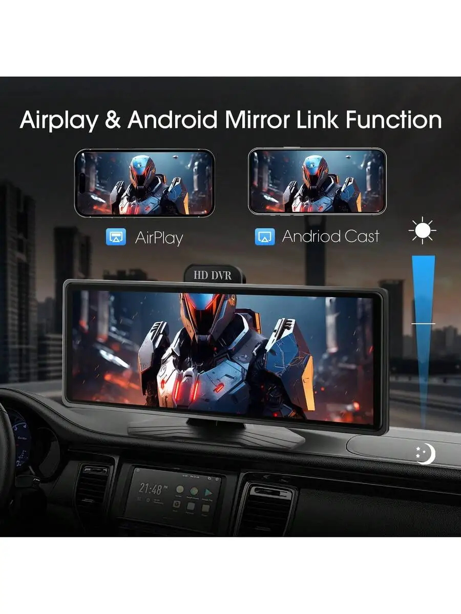 10.26-Inch IPS Touch Car Media Hub: Wireless CarPlay, Android Auto, AirPlay, MirrorLink, HD DVR, FM, USB, AUX, Voice Control
10.26-Inch IPS Touch Car Media Hub: Wireless CarPlay, Android Auto, AirPlay, MirrorLink, HD DVR, FM, USB, AUX, Voice Control