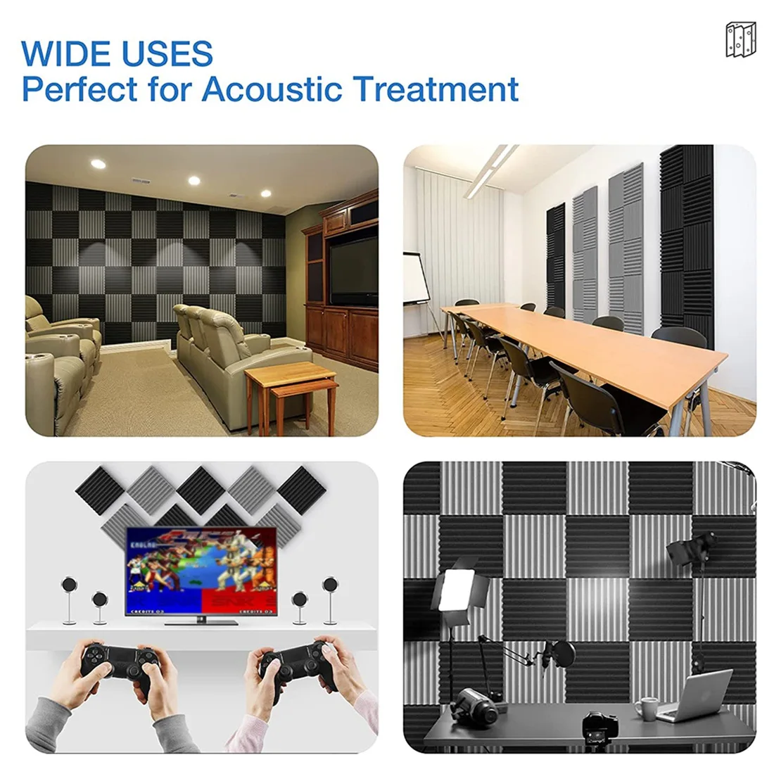 A99I-12 Pcs Acoustic Foam Board,Studio Wedge Tile,Acoustic Foam Soundproof Pyramid Studio Treatment Wall Panel,2.5X30x30cm
A99I-12 Pcs Acoustic Foam Board,Studio Wedge Tile,Acoustic Foam Soundproof Pyramid Studio Treatment Wall Panel,2.5X30x30cm