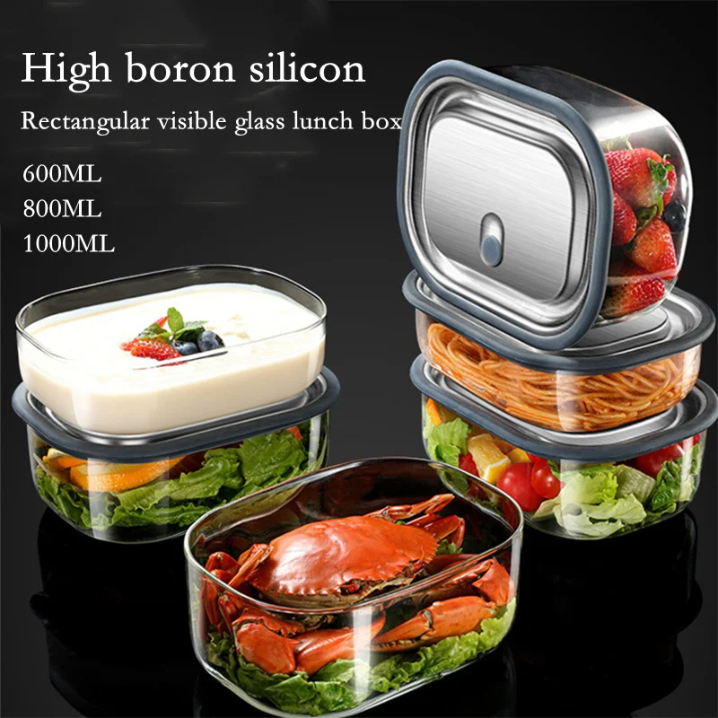Food Grade High Borosilicate Glass Lunch Box Microwave Oven Insulation Bento Fruit Sealed Silicone Pad Square Lunch
Food Grade High Borosilicate Glass Lunch Box Microwave Oven Insulation Bento Fruit Sealed Silicone Pad Square Lunch