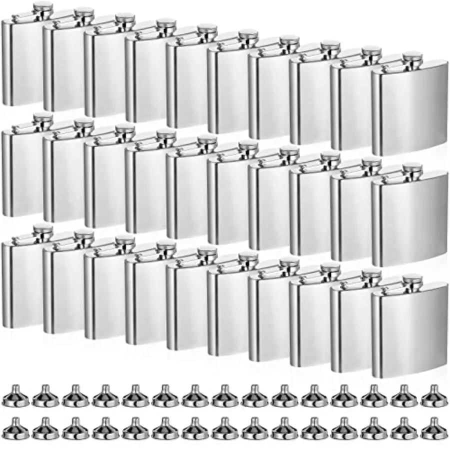 30 Pieces Hip Flasks Set Stainless Steel Liquor Flask with Funnel Metal Leak Proof Flask Pocket Whiskey Flasks for Men Women Br
30 Pieces Hip Flasks Set Stainless Steel Liquor Flask with Funnel Metal Leak Proof Flask Pocket Whiskey Flasks for Men Women Br