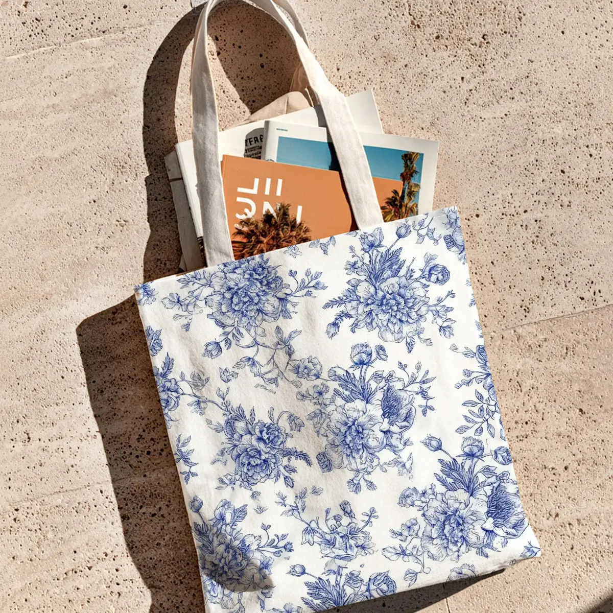 Blue Floral Canvas Tote Bag Measuring Featuring with a Sophisticated Vintage Appeal Suitable for Shopping Travel Groceries
Blue Floral Canvas Tote Bag Measuring Featuring with a Sophisticated Vintage Appeal Suitable for Shopping Travel Groceries