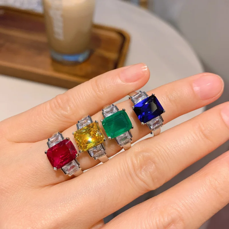 fashion style, popular European and American colored gemstone 8*10 rectangular ring
fashion style, popular European and American colored gemstone 8*10 rectangular ring