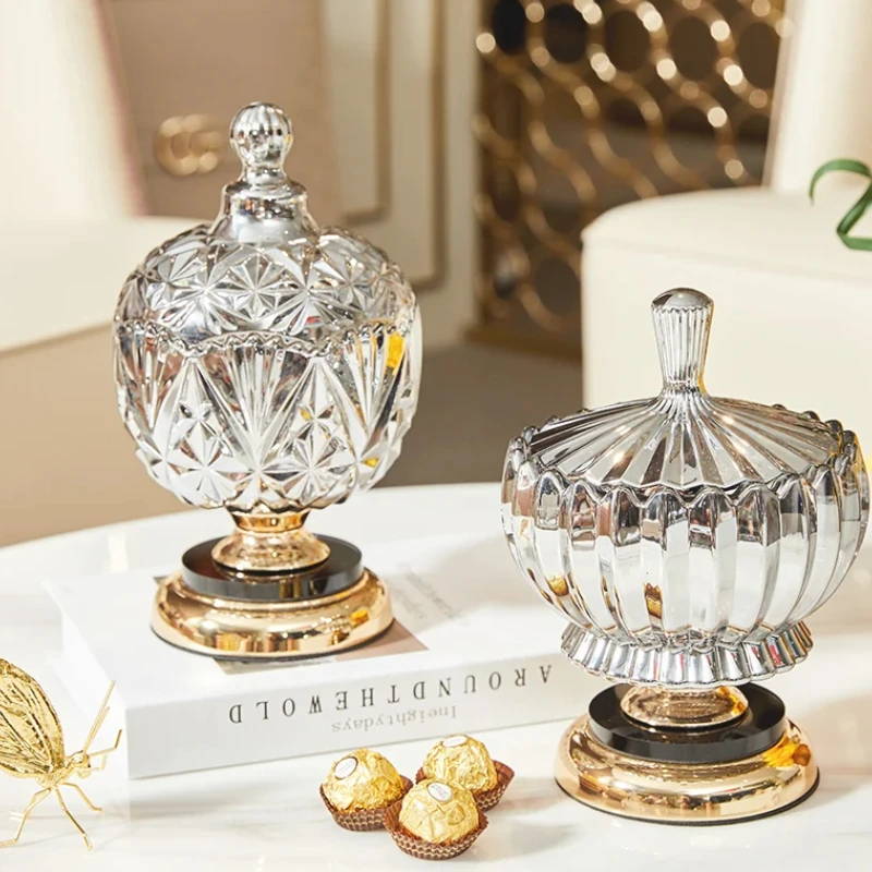 Crystal Glass Candy Jar, Transparent, Decorative with Cover, Gold Base, Storage Bottle, Organize Box, Sealed
Crystal Glass Candy Jar, Transparent, Decorative with Cover, Gold Base, Storage Bottle, Organize Box, Sealed