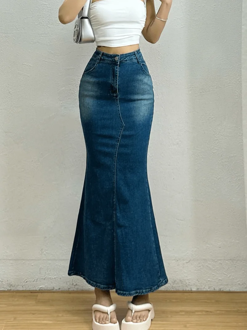 Spicy Girl Washed Denim Fishtail Half Skirt Women Summer High Waist Slim Split Slim Hip Long Skirt Fashion 2026 2Q1K
Spicy Girl Washed Denim Fishtail Half Skirt Women Summer High Waist Slim Split Slim Hip Long Skirt Fashion 2026 2Q1K