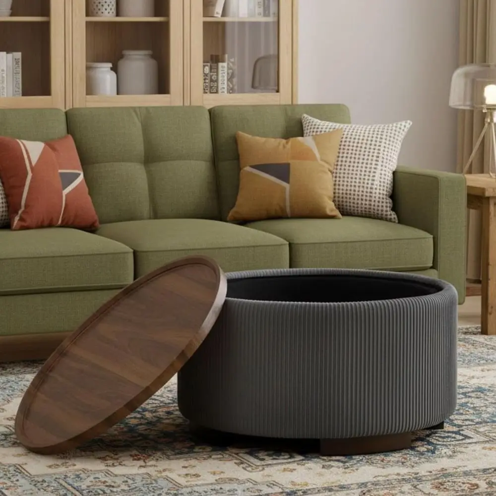 29.5 Grey Round Ottoman Coffee Table with Storage, Multifunctional and Stylish, Suitable for Living Room or Bedroom
29.5 Grey Round Ottoman Coffee Table with Storage, Multifunctional and Stylish, Suitable for Living Room or Bedroom