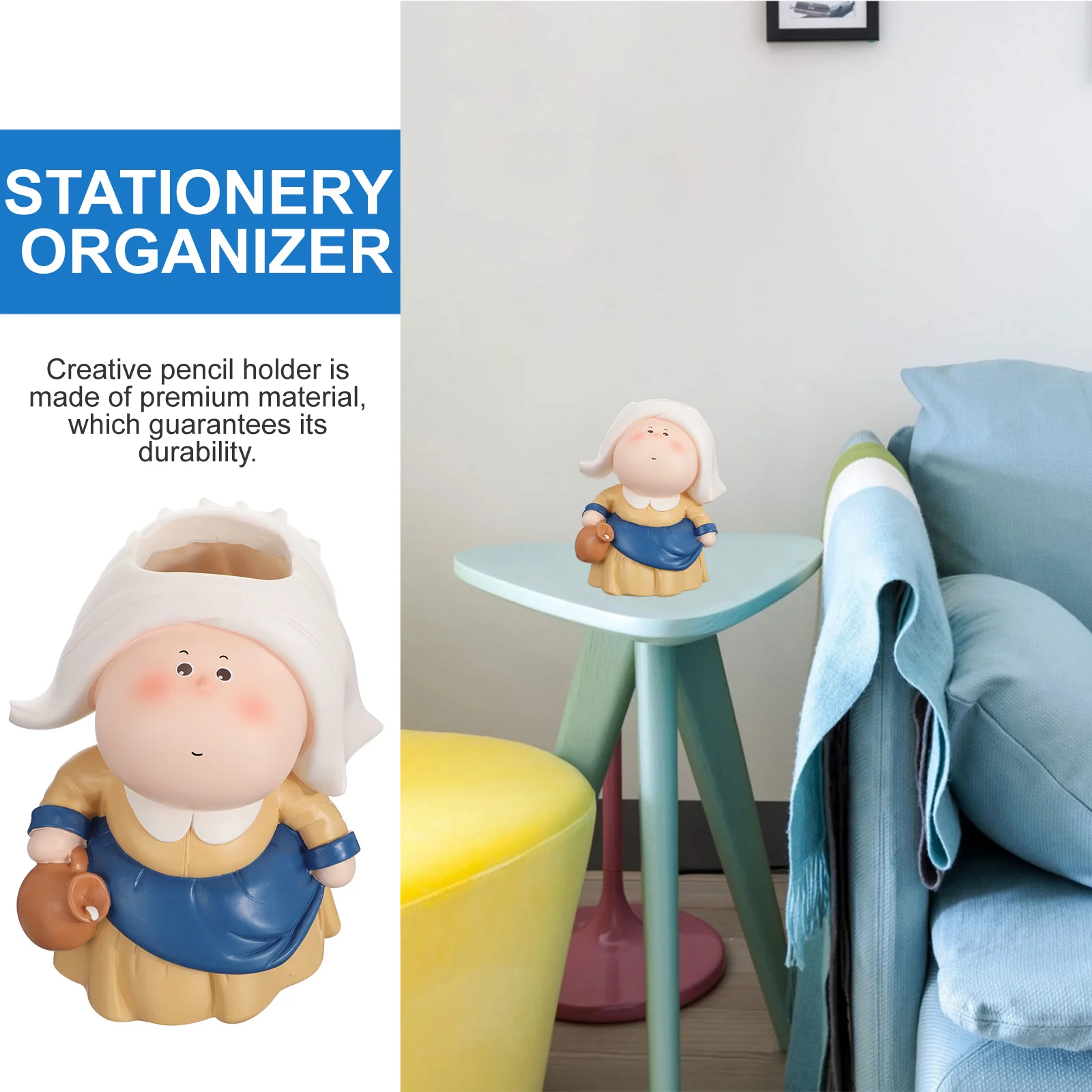 Resin Maid Cartoon Pen Holder Desktop Organizer Multifunction Creative Stationery Container Home Office Decor Student Pencil
Resin Maid Cartoon Pen Holder Desktop Organizer Multifunction Creative Stationery Container Home Office Decor Student Pencil