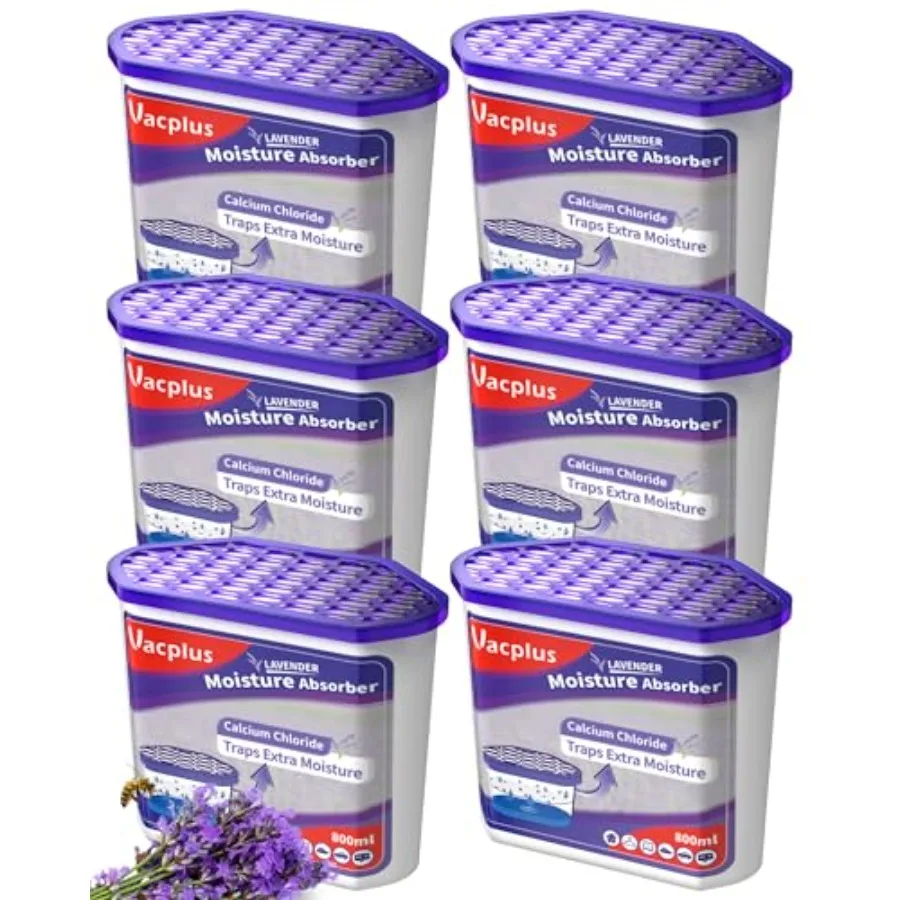 Moisture Absorbers 6 Pack Portable Humidity Absorber Boxes for Your Bathroom Closet and Car Dehumidifier with Fragrance 16.0 Oz
Moisture Absorbers 6 Pack Portable Humidity Absorber Boxes for Your Bathroom Closet and Car Dehumidifier with Fragrance 16.0 Oz