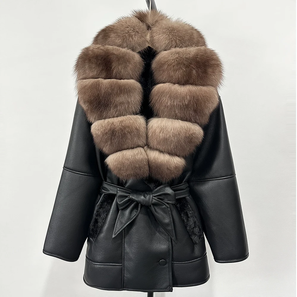Real Fox Fur Denim Jacket Women 2026 Autumn Winter High Street Luxury Warm Genuine Fox Fur Collar Fake Leather Jacket Chic
Real Fox Fur Denim Jacket Women 2026 Autumn Winter High Street Luxury Warm Genuine Fox Fur Collar Fake Leather Jacket Chic