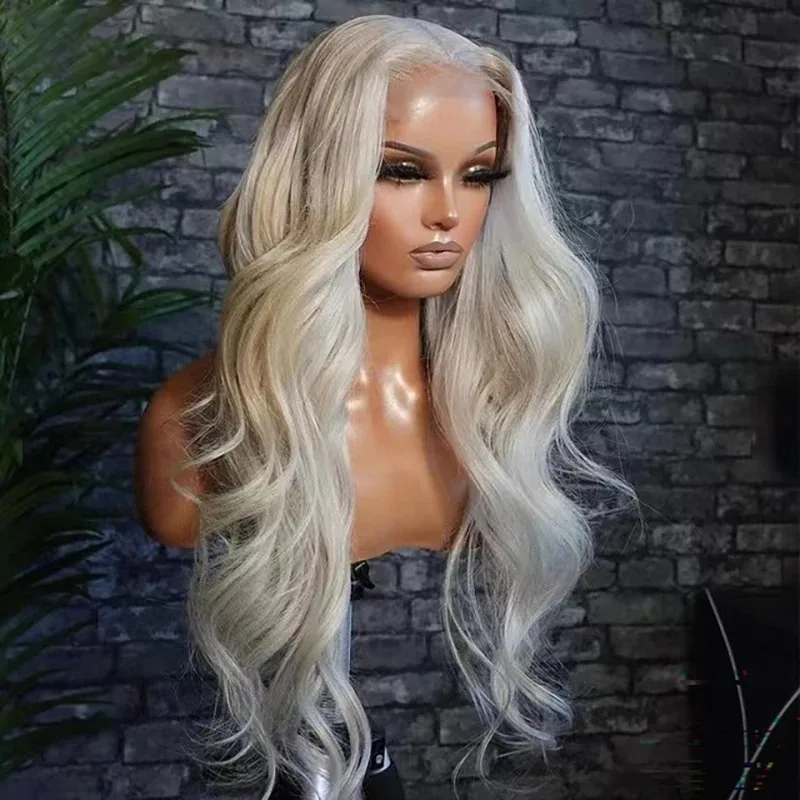 White Wig Body Wave Lace Front Wig Heat Resistant Synthetic And Blend Pre Plucked Glueless 613 Blonde Daily Cosplay For Women
White Wig Body Wave Lace Front Wig Heat Resistant Synthetic And Blend Pre Plucked Glueless 613 Blonde Daily Cosplay For Women