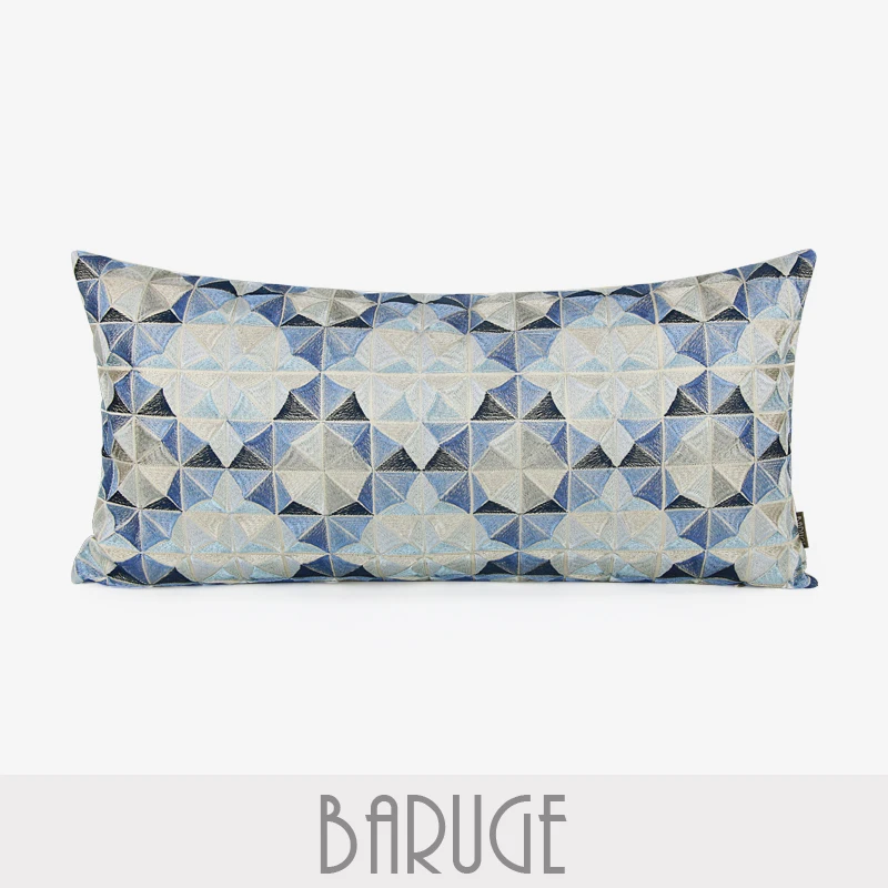 Modern Blue Grey Geometric Embroidery Long Pillow Silk Surface Sofa Bed Headrest Cushion Club Villa Decoration Pillow
Modern Blue Grey Geometric Embroidery Long Pillow Silk Surface Sofa Bed Headrest Cushion Club Villa Decoration Pillow